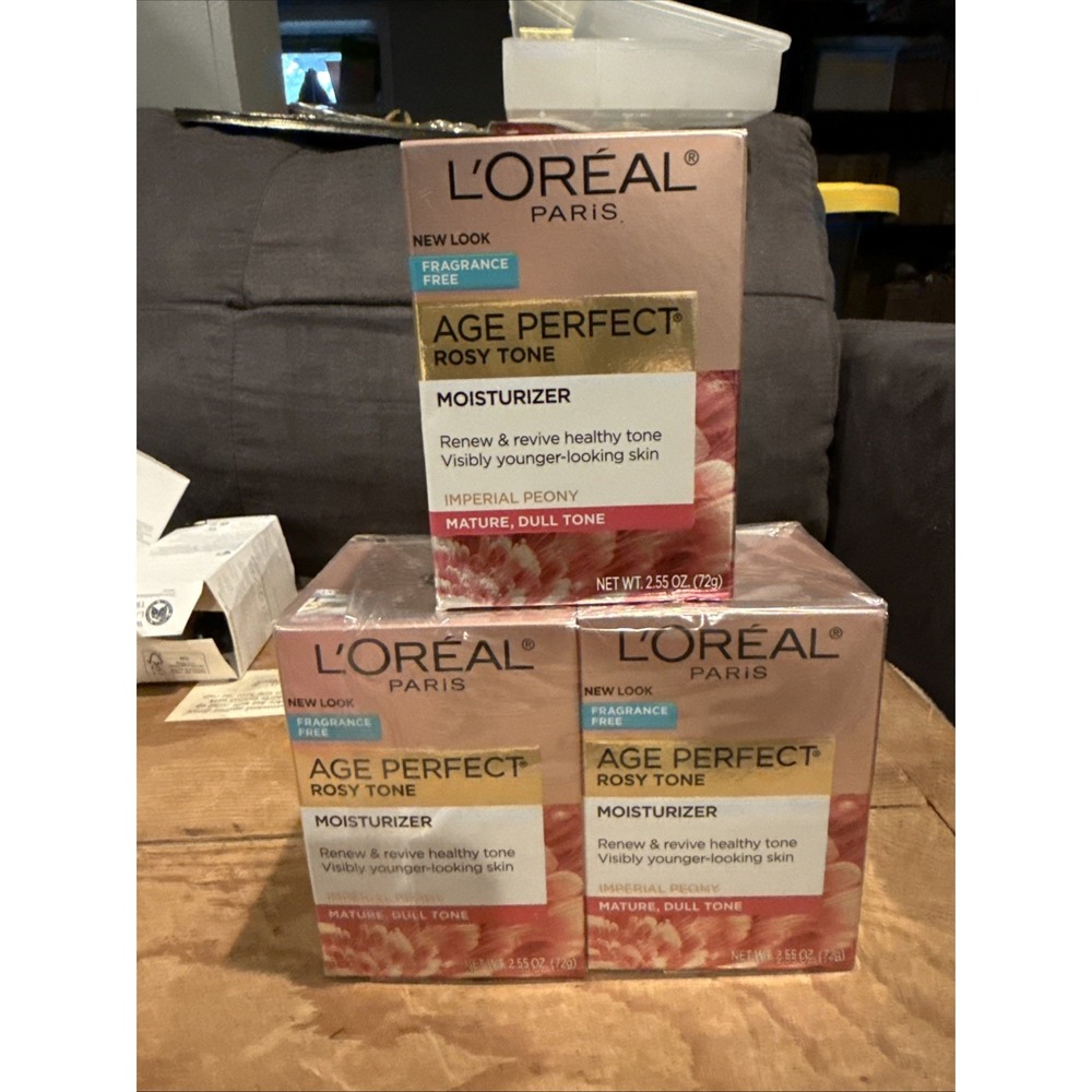L'Oreal Paris Age Perfect Rosy Tone Moisturizer Fragrance Free 2.55oz 3 Pack New